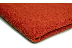 ORIENT FASHION Tejido de vellón, paño grueso y suave de punto 300 g/m², 50 x 155 cm (Pelirrojo)