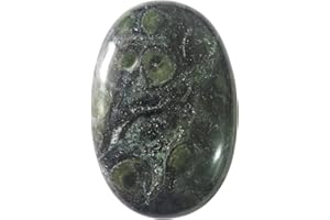 Lovionus89 Kambaba Jasper Polished Stones, Natural Oval Palm Pocket Healing Crystal Massage Spa Energy Stone