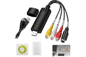 EOPHMI USB Video Capture Device Audio Video Grabber USB 2.0 Videos Capture Device for Editing Hi8 VHS to DVD Digitize Compatible with Windows Xp/Vista/10/8/7