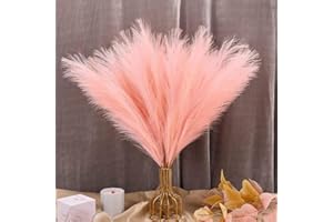 NOLACE 30 Pezzi Pampas Decorative Piume Decorative Fiori Secchi Decorativi Piume Decorative Lunghe Pampas Decorative Fiori Secchi Pampas Decorative Alte Per Matrimonio, Soggiorno, Arredamento Boho-Rosa