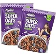 ALPINO High Protein Super Oats Chocolate 2kg (1kg Pack of 2) – Rolled Oats, Natural Peanut Butter, Cocoa Powder, Nuts & Seeds – 22% Protein, Source of Dietary Fibre & Healthy Fats, No Added Sugar & Salt