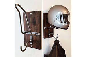 ZANKIE Motorcycle Helmet Wall Mount Jacket Holder -Helmet Display Rack, Storage Hook Hanger Coat Organizer Stand For Motorbike Football Welding And Riding Accessories, Sturdy & Decorative