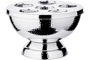 Edzard Secchiello per Spumante/Secchiello per Bottiglia/Secchiello per Champagne Rockford, Acciaio pregiato, martellato all'Esterno, Altezza 25 cm, ø 41 cm