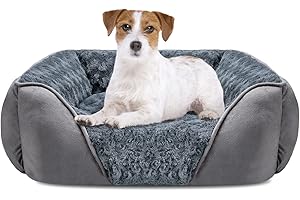 JOEJOY Legowisko dla psa, średniej wielkości, puszyste, nadaje się do prania, antylękowe, antypoślizgowe, dla małych i średnich psów i kotów, 63 x 53 x 20 cm