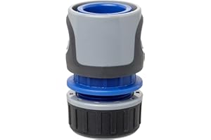 TATAY Conector Rápido Premium para Mangueras de 1/2 pulgadas 12,5mm - 5/8 pulgadas 15mm, Conector a Racor Universal, Fácil Instalación, Protección Solar, Gris - Negro