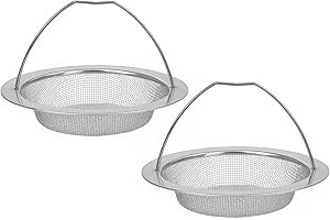 Annlpoy 2 pièces Filtre evier Cuisine Grille evier Cuisine avec poignée de Transport, Filtre de lavabo Inoxydable et résistant à la Corrosion, Anti-bouchage pour Les canalisations de Cuisine