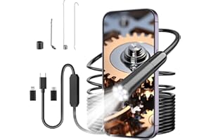 Endoscope Inspection Camera, Hopefox Wifi USB Endoscope Camera Flexible Rigid Borescope with 6 LED Lights, 7.9mm IP67 Waterproof Probe Tube Sink Pipe Drain Inspect for Android, iPhone, iPad(9.8FT/3M)