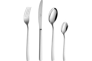 ‎GERLACH Gerlach Onda Zestaw Sztućców Ze Stali Szlachetnej Nierdzewnej Dla 6 Osób Komplet Łyżka Widelec Nóż Obiadowy Łyżeczka Do Mycia W Zmywarce Połysk 24 El.