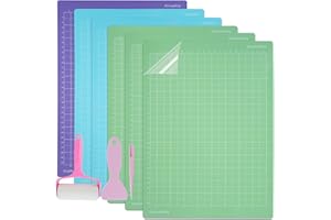 COEWUR 6 Pack Cutting Mat for Cricut Joy Xtra, 8.5 x 12 Inch Adhesive Sticky Non-Slip Replacement Cutting Mats for Cricut Joy Accessories(StandardGrip, LightGrip, StrongGrip) with Tweezers Scraper