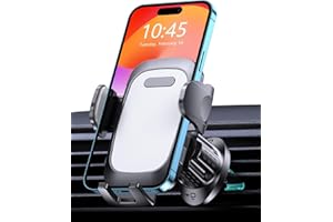 Mohard Support Téléphone Voiture, [Prise Ferme & Crochet Stable] 360° Réglable Porte Telephone Voiture à Grille d'Aération, Accroche Telephone Ensembles d'Intérieurs Voiture pour Smartphones 4” à 7”