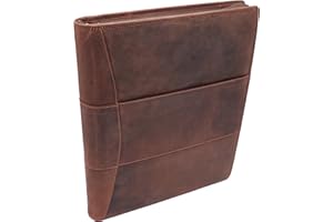 Safekeepers Carpeta de piel A4, carpeta de conferencias A4, de piel, tamaño A4, con cremallera, carpeta de documentos A4, carpeta de anillas (marrón bajo)