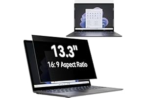 POIDOWIS Filtre de Confidentialité 13.3 Pouces Aspect 16:9, Film Ecran Ordinateur Confidentialité Portable Compatible avec Lenovo/ThinkPad/Acer/Dell/HP/Asus/Sony, Amovible Anti-Lumière Bleu Protection Ecran PC