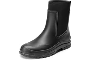 DREAM PAIRS Botas de Agua Mujer Chelsea Zapatos de Lluvia Impermeable Media Caña Botines de PVC de Moda Flexible y Antideslizante