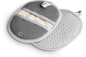 ‎SPRINGLANE KITCHEN SPRINGLANE Topflappen-Set 2-TLG. Grau, Silikon & Baumwolle, hitzebeständig