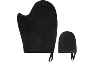 VEYALTEDL Guanto Autoabbronzante Viso E Corpo,2PCS Autoabbronzante Guanti,Guanto Applicatore Autoabbronzante,Doppia Faccia Guanto Autoabbronzante per Crema Abbronzante Corpo,Sunless Tan Mitts Applicatore Nero