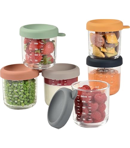 Chicco Cuillères Dessert Silicone Bébé - Souples & Ergonomiques - Dès 6 Mois - Avec Étui Hygiénique Gris