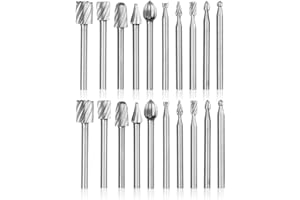 Yakamoz 2 Set of 10pcs 3mm 1/8 inch Shank HSS Routing Router Bits Burr for Dremel Rotary Engraving Wood Working Tool
