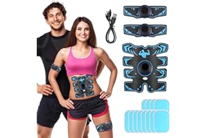 Deruaku Ems Muscle Stimulator,Abs Trainer Muscle Stimulator,Abdominal Muscle Stimulator,8 Modes 19 Intensity,Usb Rechargeable,Abs Trainer Muscle For Arm,Leg,Abdominal