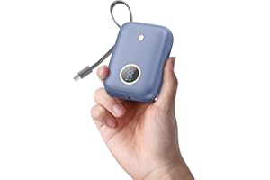 Nllosa Mini Power Bank, 10000mAh Bateria Externa Carga Rapida con 22.5W Cable USB-C, Bateria Portatil Movil Pequeña Powerbank para iPhone 16 15 Samsung Xiaomi Android etc