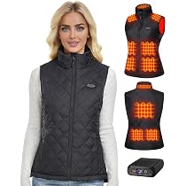 Gilet Chauffant Femme Polaire - Hecusma - Batterie 16000mAh Incluse - 9 Zones De Chaleur - Pour Ski Et Extérieur - 4
