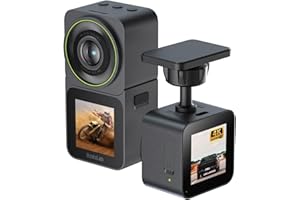 BOTSLAB Action Camera 4K 20MP, Dual Use Action Camera and Dash Cam, Waterproof, EIS Stabilization, with 64GB SD Card, 170°Wide Angle Helmet Camera for Vlog or Recording Car Journey