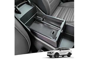 YEE PIN Kompatybilny z Kia Sportage NQ5 rok produkcji 2022 2023+ pudełko do przechowywania, organizer do podłokietników, akcesoria z matą antypoślizgową (czarny)