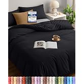 Utopia Bedding Duvet Cover for 150 Bed 230 x 220, Black | Duvet Cover 230 x 220 cm and 2 Pillowcases 50 x 75 cm, Microfibre,