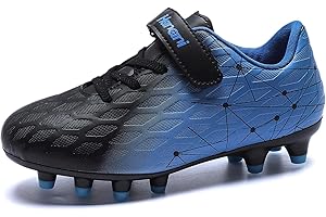 Maxome Kids Football Boots, FG/AG Boys Girls Athletic Soccer Cleats Shoes for Training, Practice, Running with Velcro
