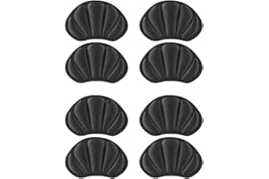 Senshuomy Anti-Slip Heel Grips,Heel Pads,Thick Liners & Fillers for Half-Size Too Big or Loose Shoes and Guard Skin(8 PCs/Black)