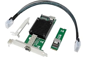 ULANSEN 10G M.2 NVMe(M Key SFP+ PCIe X4 Netwrok Card with Intel 82599(X520-DA1), adaptador industrial de 10 GB RJ45 Ethernet NIC con soporte SFF-8087 Cable/Low Profile Support PXE&UEFI