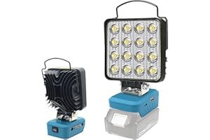 SOSISUL Akku Lampe Für Makita 18v, 48W 3800LM LED Arbeitsleuchte, Tragbares Flutlichter Baustellen Lampe, Led Akku Strahler mit USB- und Typ-C-Ladeanschlüssen und Unterspannungsschutz
