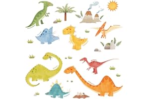 DECOWALL WL2-1505N Dinosauri Adesivi da Parete Decorazioni Stickers Murali Soggiorno Asilo Nido Camera Letto per Bambini decalcomanie