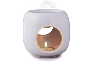 ‎KALOOGO Kaloogo Sabai Scent Pure Duftlampe Keramik für ätherische Öle – minimalistisches Duftlicht – perfekte Wärmeabgabe – hochwertige Duftlampe Teelicht – für Duftwachs und Duftöl – Aromalampe (weiß matt)