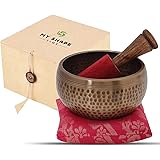 My Shape Time Tibetan Singing Bowl | Meditation Bowl with Wooden Mallet | Healing Music Therapy Instrument for Stress Relief, Mindfulness & Spiritual Practice (Buddha): 
