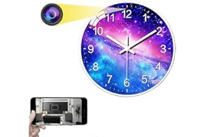 Firstoy Ukryta kamera szpiegowska, kamera z zegarem ściennym WiFi 1080P, bezprzewodowa kamera bezpieczeństwa, rejestrator wideo z noktowizorem i zdalnym podglądem, do użytku wewnątrz domu i biura,