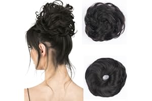 BwelsZJ Lockerer Dutt Haarteil mit Gummiband – Messy Bun Haargummi mit Kunsthaar, Voluminöse Hochsteckfrisur & Haarverlängerung für Damen