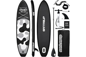 Santasup Tavola gonfiabile per stand up paddle, blu, con accessori, ampia tavola per adulti e ragazzi, tavola da surf, tavola da sup a tutto tondo con tavola antiscivolo