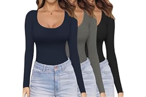 Ekouaer Long Sleeve Tops Womens 1 Pack / 3 Packs Sexy Basic Top Thermal Shirt XS-XXL