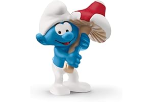 SCHLEICH- Figurine Schtroumpf avec Porte-Bonheur The Smurfs, 20819, Multicolore