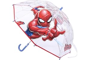 CERDÁ LIFE'S LITTLE MOMENTS Parapluie Transparent Garçon Spiderman,Ouverture Manuelle avec Mécanisme Anti-Vent et Protection aux Baleines Plus Sécurité,Licence Officielle Marvel