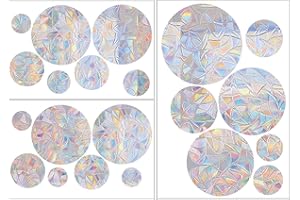 TOVBMUP Fensteraufkleber,Vogelschutz für Glasscheiben,Suncatcher Sticker Prisma,Anti-Kollisions-Aufkleber Vogelschutz Regenbogen Fensterfolie Kreisförmig Sonnenfänger Sticker Dekoration