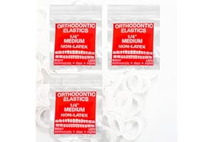 LA MIERE Non Latex 300 pcs 1/4inch (6.4mm) Medium (4.7oz) Intraoral Elastic Bands, Orthodontic Elastics Dental Rubber Bands Made in US (1/4inch 6.4mm, Medium 4.5oz)