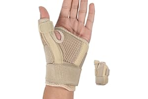 SONGQEE Wrist Thumb Supports Splint Brace Hand Straps, Adjustable Sports Finger Guard for Carpal Tunnel Syndrome, Arthritis, Tendonitis, Hand Sprains, Thumb Immobilizer 1 size fit Left/Right Hand