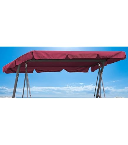 Copertura Dondolo Quick Star 3 Posti 200x145 Cm - Tetto Impermeabile UV50, Arancione-Rosso