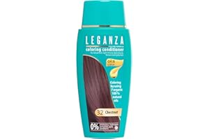 LEGANZA | Bálsamo Colorante Natural para el Cabello Color Castaño Nº 32 | Tinte Sin Amoniaco | Enriquecido con Aceites Naturales | baño de color | cubre canas | 150ML