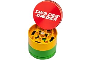 Santa Cruz Shredder Kräutermühle aus Metall, gerändelt, für stärkeren Griff, 3 Stück, klein, 4,3 cm (Rasta)