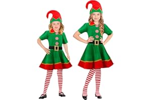 W WIDMANN MILANO Party Fashion - kostium dziecięcy elf, sukienka, mały pomocnik Świętego Mikołaja, chochlik, elf, wróżka, kostium świąteczny
