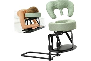Massage Headrest for Bed, Adjustable Height Massage Home Face Cradle for Sleeping Mattress, Face Down Pillow After Eye Surgery, Green 42 * 27 * 43Cm