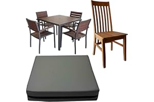 GRIZZLY FOAM 10cm Thick Waterproof Garden Seat Pads Cushions Indoor Outdoor Seat Pads Office Rattan Patio Chair Pad Ask Any Custom Size (16x16x4 inch) (Grey, 19x20x4inch 48x50x10cm)