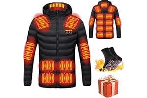 SUSENSTONE 2023 Veste Chauffante USB, Doudoune Manteau Chauffant Électrique Hommes Femmes Lavable avec 3 Niveaux de Chauffage et 15 Zones Chauffage pour Ski Pêche Randonnée Plein Air Pas Cher Blouson